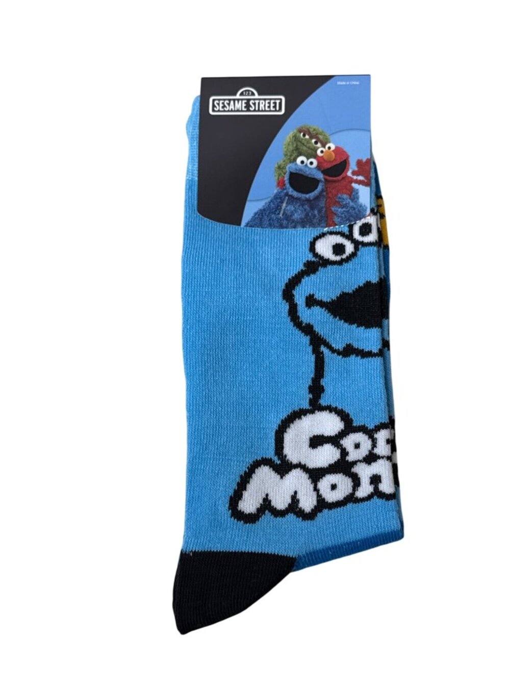 Blue Cookie Monster Graphic Crew Socks NWT Men’s 6-12 Fun Novelty Cartoon
